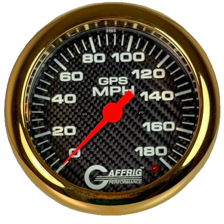 GAFFRIG 4 5/8 INCH GPS SPEEDOMETER KIT - CARBON FIBER - 90 MPH, 120 MPH, 180 MPH