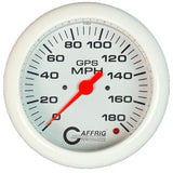 GAFFRIG 4 5/8 INCH GPS SPEEDOMETER - HEAD ONLY - WHITE - 90 MPH, 120 MPH, 180 MPH