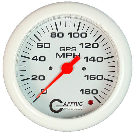 GAFFRIG 4 5/8 INCH GPS SPEEDOMETER - HEAD ONLY - WHITE - 90 MPH, 120 MPH, 180 MPH