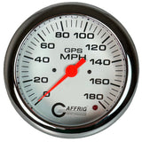 GAFFRIG 4 5/8 INCH GPS SPEEDOMETER - HEAD ONLY - WHITE - 90 MPH, 120 MPH, 180 MPH