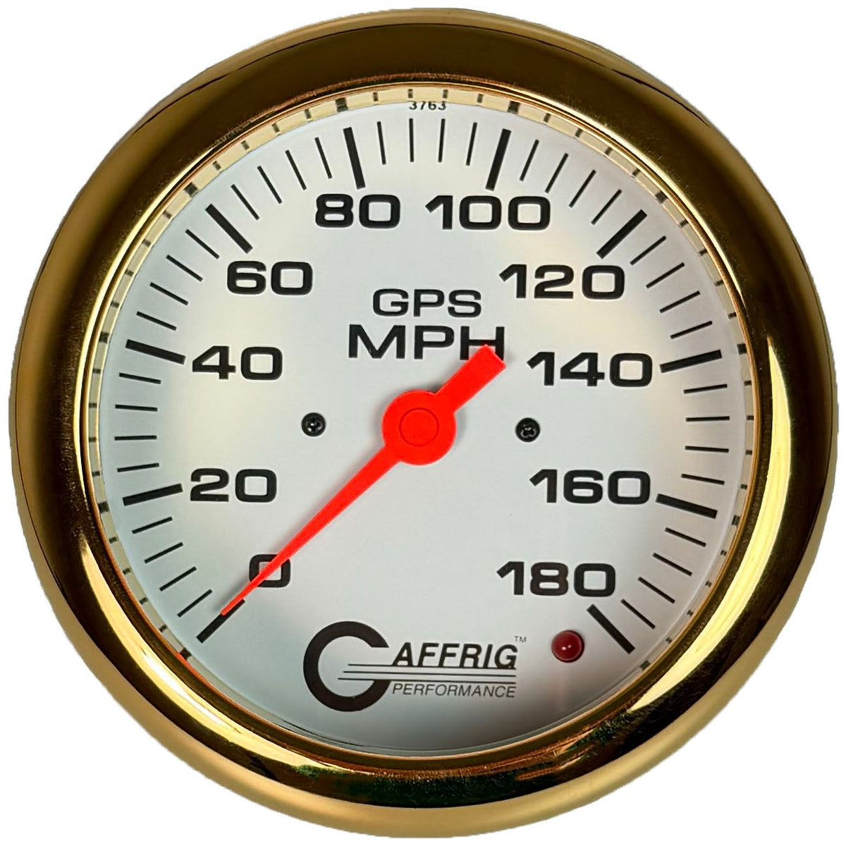 GAFFRIG 4 5/8 INCH GPS SPEEDOMETER - HEAD ONLY - WHITE - 90 MPH, 120 MPH, 180 MPH