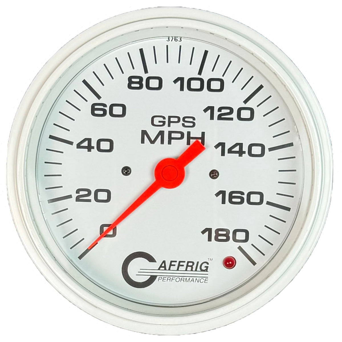 GAFFRIG 4 5/8 INCH GPS SPEEDOMETER - HEAD ONLY - WHITE - 90 MPH, 120 MPH, 180 MPH