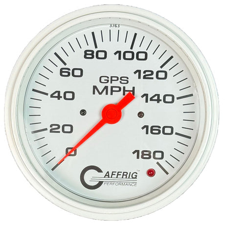 GAFFRIG 4 5/8 INCH GPS SPEEDOMETER - HEAD ONLY - WHITE - 90 MPH, 120 MPH, 180 MPH